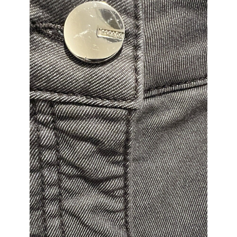 Escada Women’s Shiny Metallic Gray Jeans Straight Leg Size 44 - Picture 3 of 9